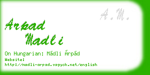 arpad madli business card